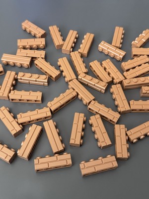 LOT 50 BRAND NEW LEGO 1x4 BROWN BRICK WALL MASONRY PROFILE CASTLE 15533