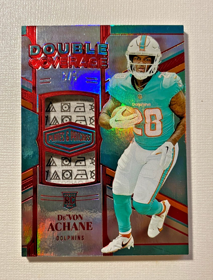 2023 Devon Achane /5 Rookie RC Panini #28 SSP Laundry Tag Dolphins  📈