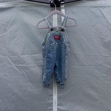 Vintage OshKosh B  Gosh Baby Overalls 3-6M USA Light Wash Denim Snap Crotch
