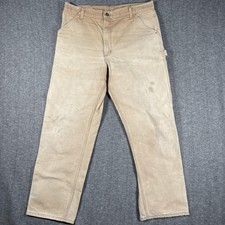 Carhartt Pants Mens 38x30 Brown Duck Canvas Workwear Carpenter B02 BRN USA