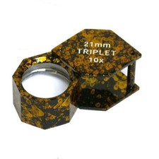 10X Loupe à Yeux Jaune Hexagonale Bijoutier Outil Loupe 21mm