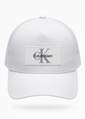 Calvin Klein Men's Logo Sili Patch Ball Mesh Back Trucker Cap Size One Size
