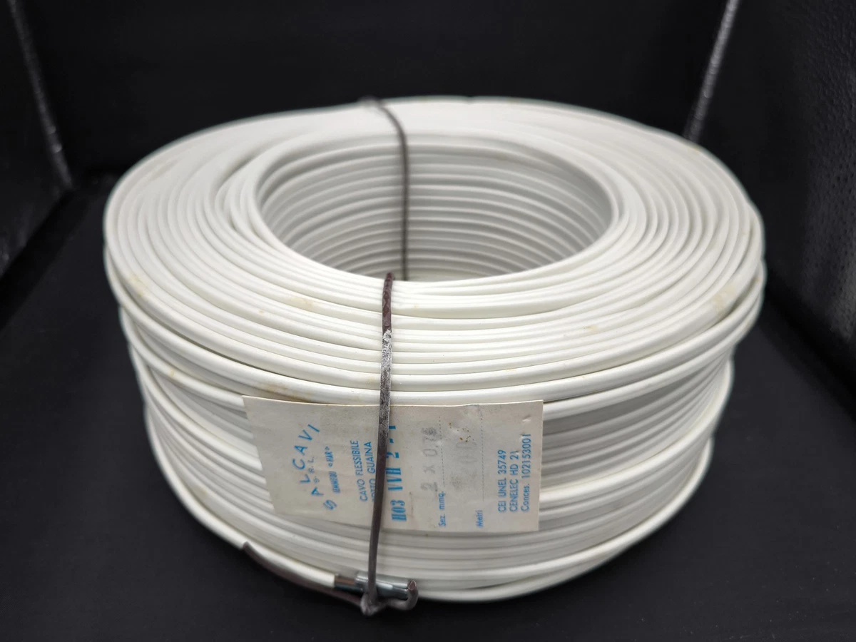 Cavo Elettrico Tripolare Amarcords H05VV-F 3x1,5mm², Bianco 10 Metri, Flessibile Per Impianti E Prolunghe, 1000V, Made In Italy