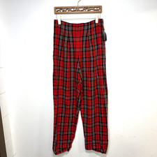 Vintage NOS The New Line Plaid Dress Pants Trousers Red Deadstock Womens Size 12