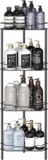 4 Tier Floor Standing Corner Shower Caddy Organizer Shelf 4 Tier, Matt Black