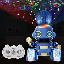 Robot Toys for Kids 5-7, Rechargeable Remote Control Robot with Projector Night