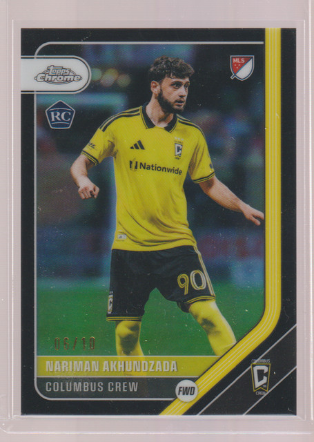 2026 Topps Chrome MLS NARIMAN AKHUNDZADA RC 06/10 Black Refractor COLUMBUS CREW