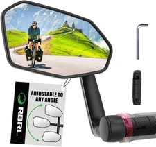 Bicycle Mirror, Extra Large Bike Mirror, 360° Adjustable Shatterproof and Durabl