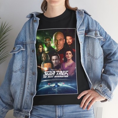 Star Trek The Next Generation (1987-94) T-Shirt Galaxy Enterprise 80s 90s