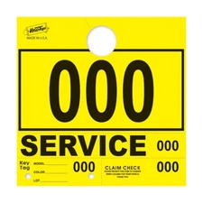 Service Dispatch Numbers RL78 Style Mirror Hang Tags Numbered (Yellow, 000-999)