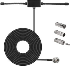 FM Radio Dipole Antenna Adhesive Mount Indoor Stereo Receiver Audio Booster