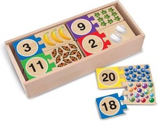 Wooden Number Puzzles Set with Storage Box - 40 Pieces for Kids