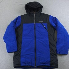 Columbia Jacket Boys XL 18-20 Blue Hooded Insulated Snow Sports Winter Coat