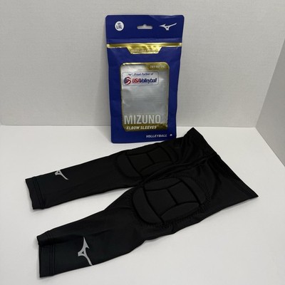 Mizuno MZO Elbow Sleeves Volleyball Black L/XL Padded Pair New