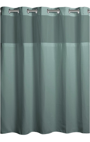 HAKENLOSER Waffelmuster Duschvorhang 71" x 74" wasserabweisend in Meerblau NEU - Bild 8 von 9