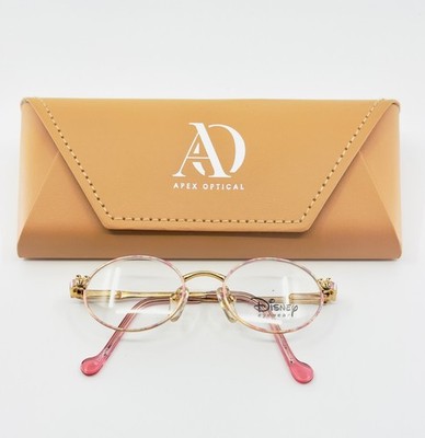 DISNEY (MARCHON) 53 PINK CLOUD Gold Girls Kids Round Eyeglasses 38-15-110 B:28