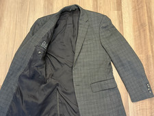 Jos. A. Bank Traveler's Collection Gray Plaid Wool Sport Coat Blazer 38R Flawed