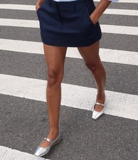 New Dolce Vita Rodni Silver Distressed Leather balet Flat Sz 9.5