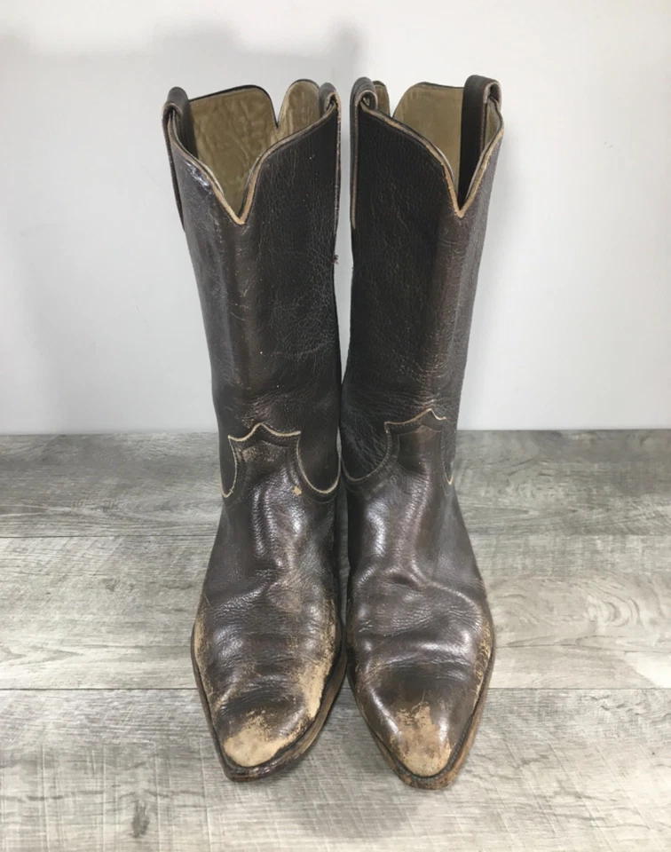 Botas Frye 2307 Vintage Años 70 Etiqueta Negra Cuero Vaquero Occidental Para Hombre Talla 11.5 D Foto 3 de 4