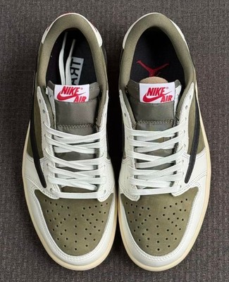 US Travis Scott x Jordan Air Jordan 1 Low OG ''Medium Olive'' Men's Casual Shoes