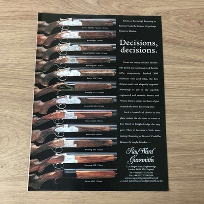 GUNS112 MAGAZINE ADVERT 12X9 RAY WARD: BERETTA SO6EELL  GROUSE 
