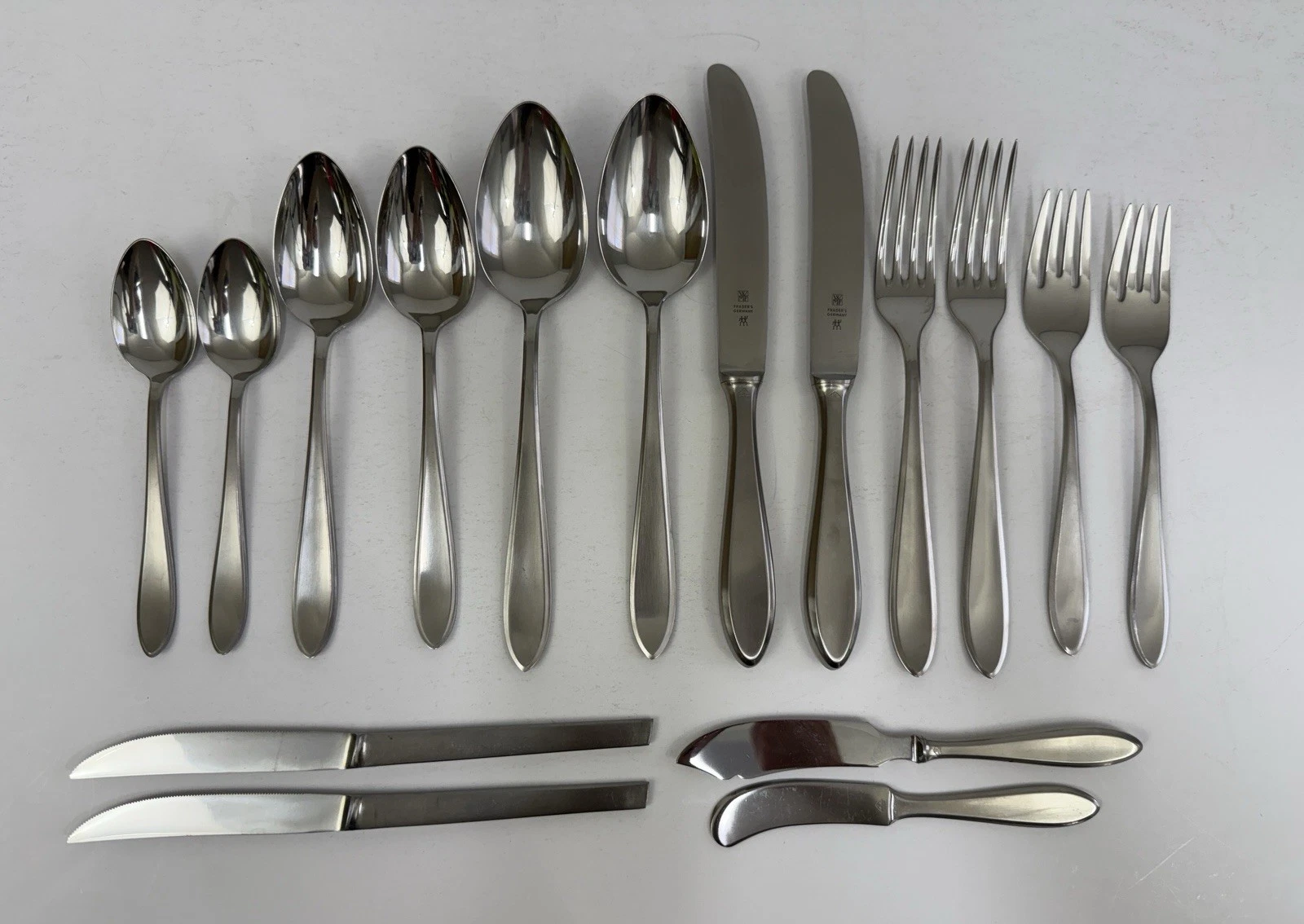 CROMARGAN FRASER'S GERMANY Stainless Flatware Silverware Mixed Lot 16pc /ro