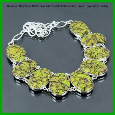 Natural Copper Atlantisite Chain Handmade Necklace Jewelry 925 Sterling Silver