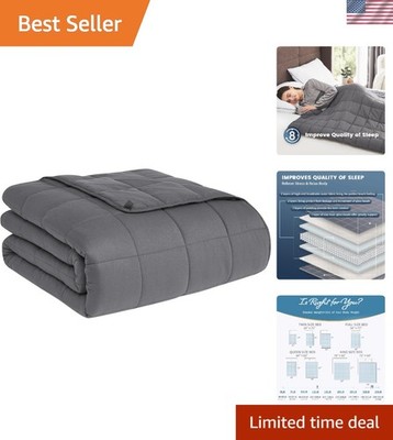 15lbs Weighted Blanket for Adults -  Glass Beads, Machine Washable