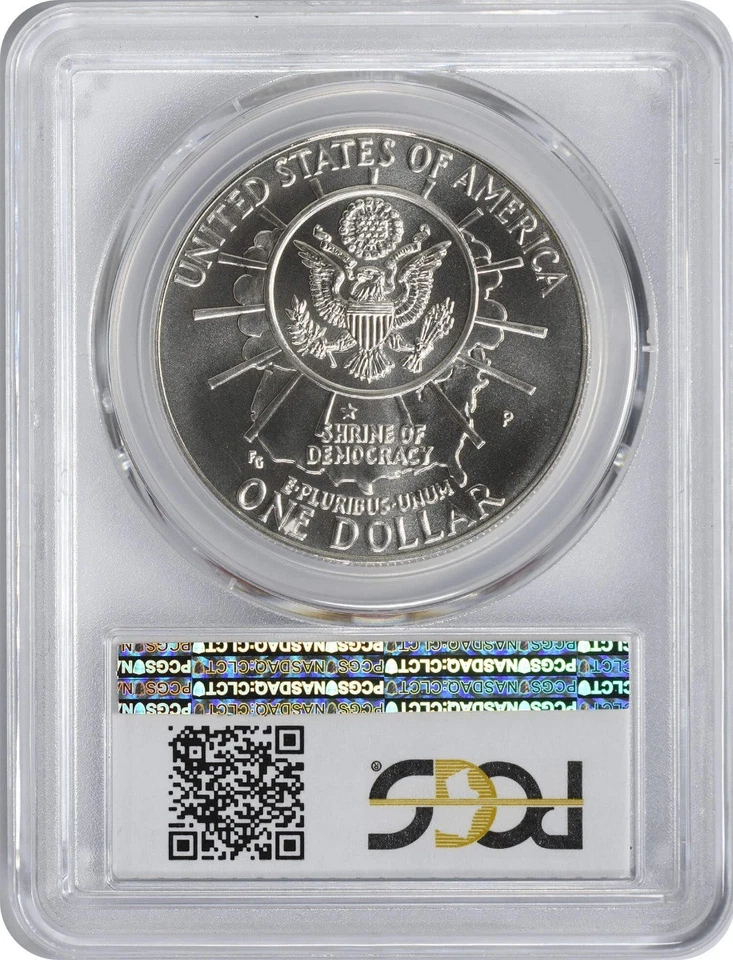 1991-P Mount Rushmore Silver Commemorative Dollar MS70 PCGS Mint State 70 - Image 2 of 2