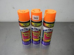 3 NEW! AERVOE 15oz FLO ORANGE ALL PURPOSE MARKING PAINT 1392