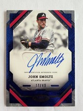2025 Topps Tier One John Smoltz Blue /49 On Card Auto Atlanta Braves