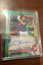 2021 Bowman - Mega Box Chrome Mojo Autographs Carson Tucker #BMA-CT Green...