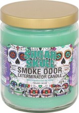 Vela exterminadora de olor a humo calavera de azúcar (3) frascos de 13 oz envío gratuito