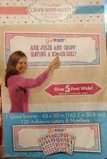 GIRL OR BOY Gender Reveal -Personalized Giant Banner Kit - Over 5 ft wide - NEW
