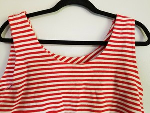 Deborah Laws Tank Top Womens Size L Red And White Stripes Wide