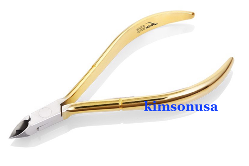 10 Pcs NGHIA D555 Hard Steel Cuticle Nipper, Single Spring, Gold Plated. - Picture 5 of 5