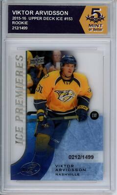 HCWPP - 2015-16 Upper Deck Ice #153 Viktor Arvidsson Graded Rookie RC - 294270