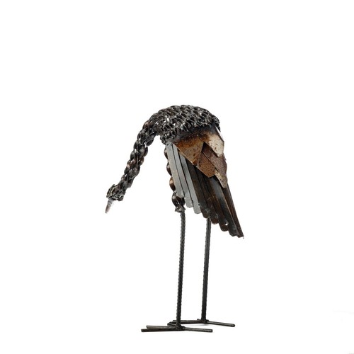 Metal Heron Twisted Garden Ornament Sculpture Art Handmade Recycled Metal Bird eBay