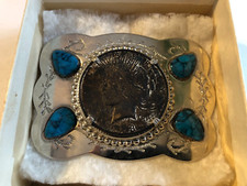 Vintage 1923 Peace Silver Dollar Belt Buckle Western Stainless Steel Buckle