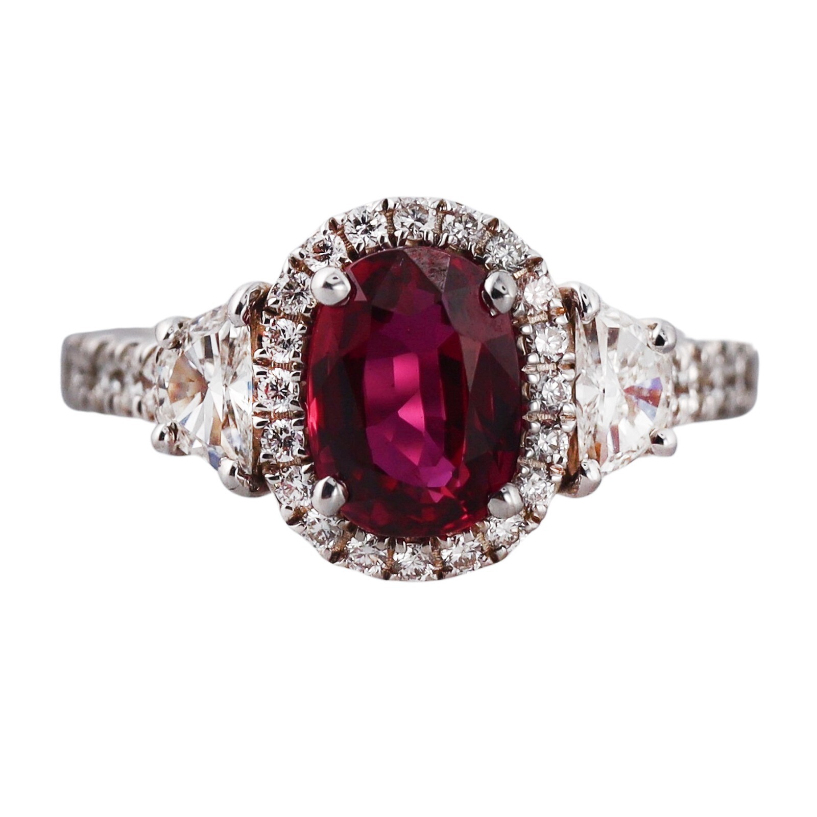 2.04ct Ruby Diamond Gold Ring - image 1