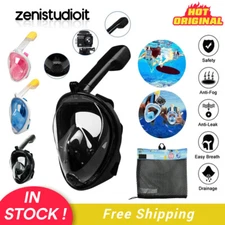 US Snorkel Scuba Full Face Mask Swimming Underwater Diving With GoPro Mount