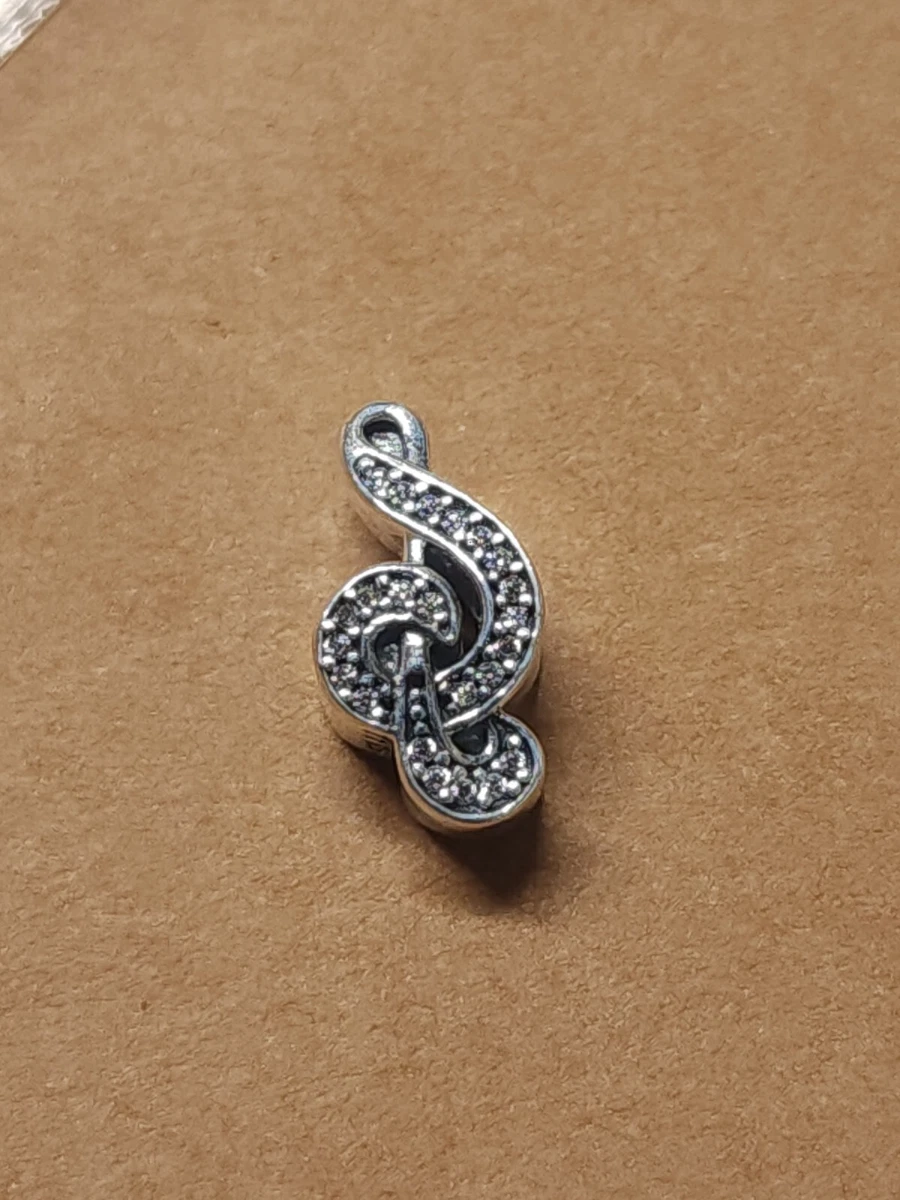 AUTHENTIC PANDORA MUSIC CLEF SILVER CHARM 791381CZ