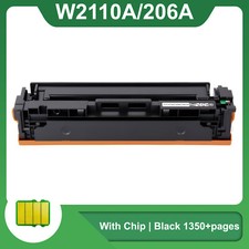 1PK For HP 206A W2110A Black Ink Toner Laserjet Pro M255dw MFP M283fdw With Chip
