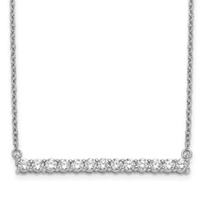 14k White Gold Diamond Bar Necklace 18" 2.61g Gift for Mother