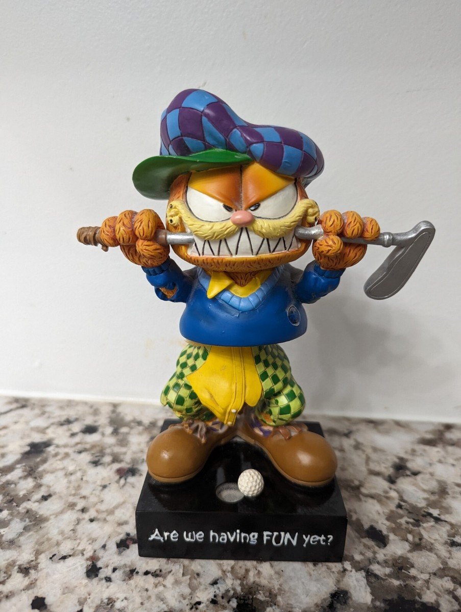 Garfield golf player Bobble Head Figure desk office deco Westland