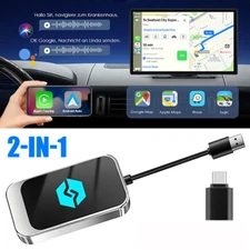 Wireless CarPlay Android Auto Adapter 2-in-1 for Factory Wired Cars Auto Connect