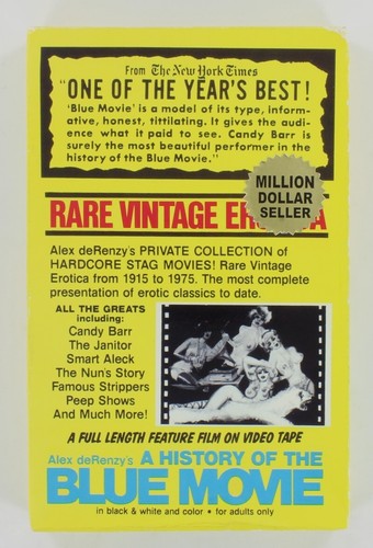 Alex deRenzy's A History Of The Blue Movie VHS 1983 Caballero Video