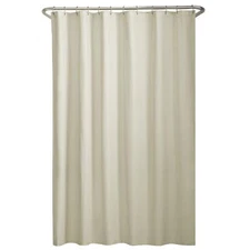 Water-Repellent Fabric Shower Curtain Liner with Weighted Hem 70" x 72", Bone