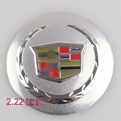 2.22" Silver Cadillac Logo Wheel Center Caps Emblems Badge Decal Symbol Stickers - Picture 5 of 11
