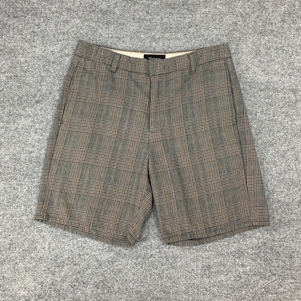 Pantalón Corto Brixton Graduate Slack Hombres 30 Tejido a Cuadros Mezcla de Algodón Preppy Ajuste Estándar Foto 2 de 4